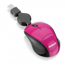 Mouse USB 800DPI rosa retratil
