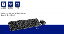 Teclado e mouse wireless 2.4 GHZ multimidia preto TC183