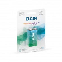 Bateria 9V alcalina - Elgin