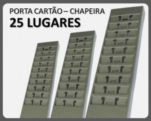 Porta carto 25 lugares em ao cinza