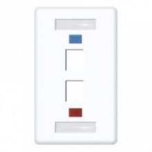 Espelho 4x2 RJ45 2 furos branco