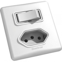 Interruptor 1 tecla c tomada NBR