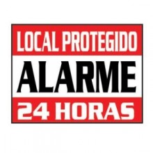 Placa alarme alum�nio local protegido