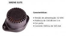 Sirene eletrnica 106db 1 tom preta