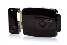 Fechadura 12v preta invertida com boto