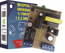 Receptor 433Mhz 2 canais com fonte 12V A2220/2C IPEC