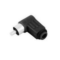 Conector RCA macho L preto