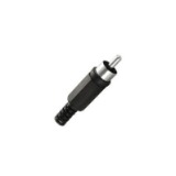 Conector RCA macho preto plstico