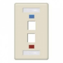 Espelho 4x2 RJ45 2 furos bege