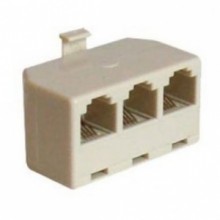 Adaptador RJ11 3 fmeas x 1 macho bege